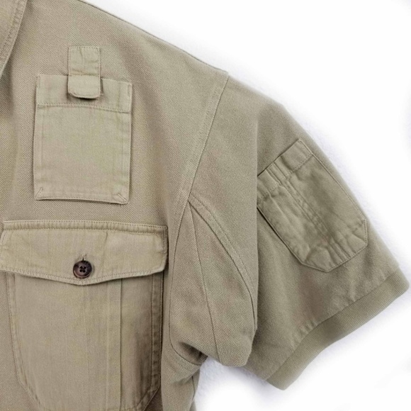 Duluth Trading Co Pocket Polo Shirt Size L Tan - Picture 2 of 7